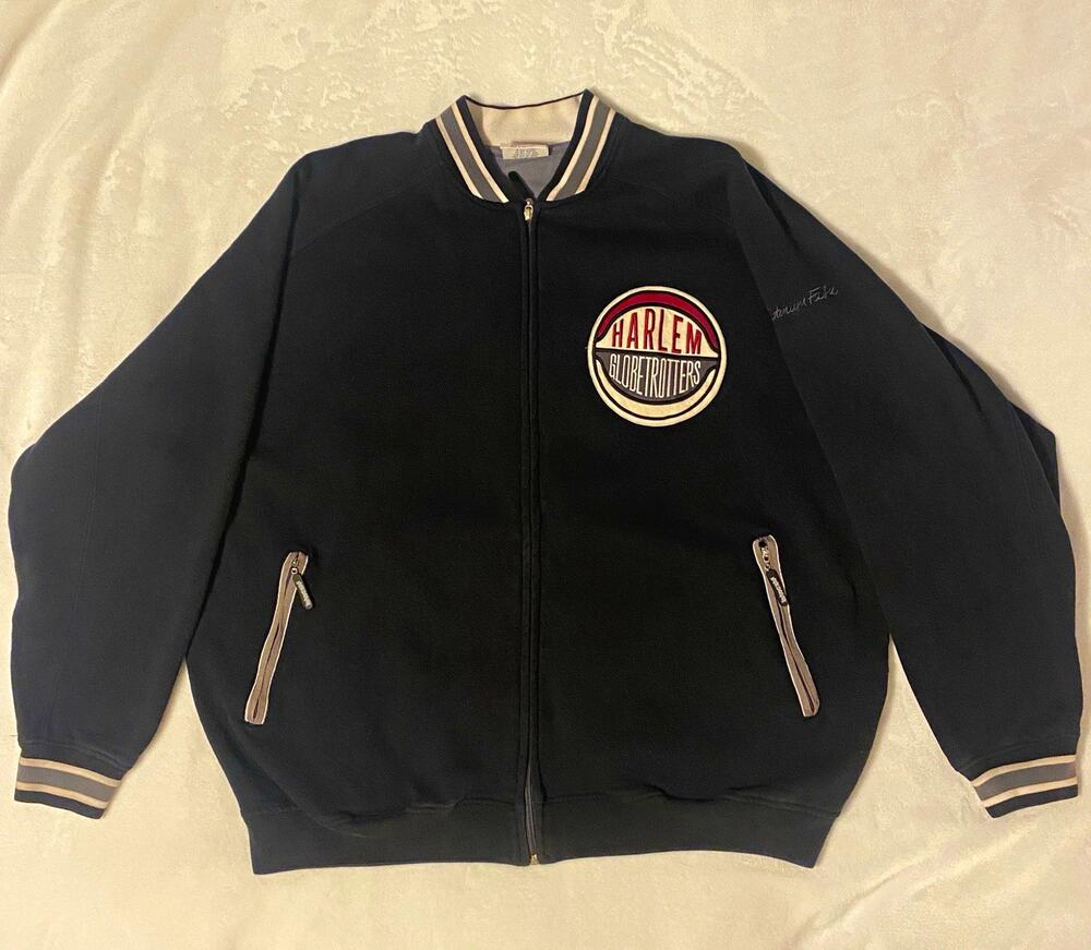 Platinum FUBU Harlem Globetrotters Full Zip Jacket XL Black Gray White
